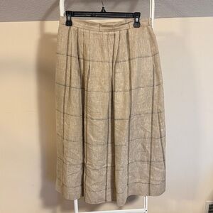 Moygashel vintage Irish linen windowpane plaid skirt